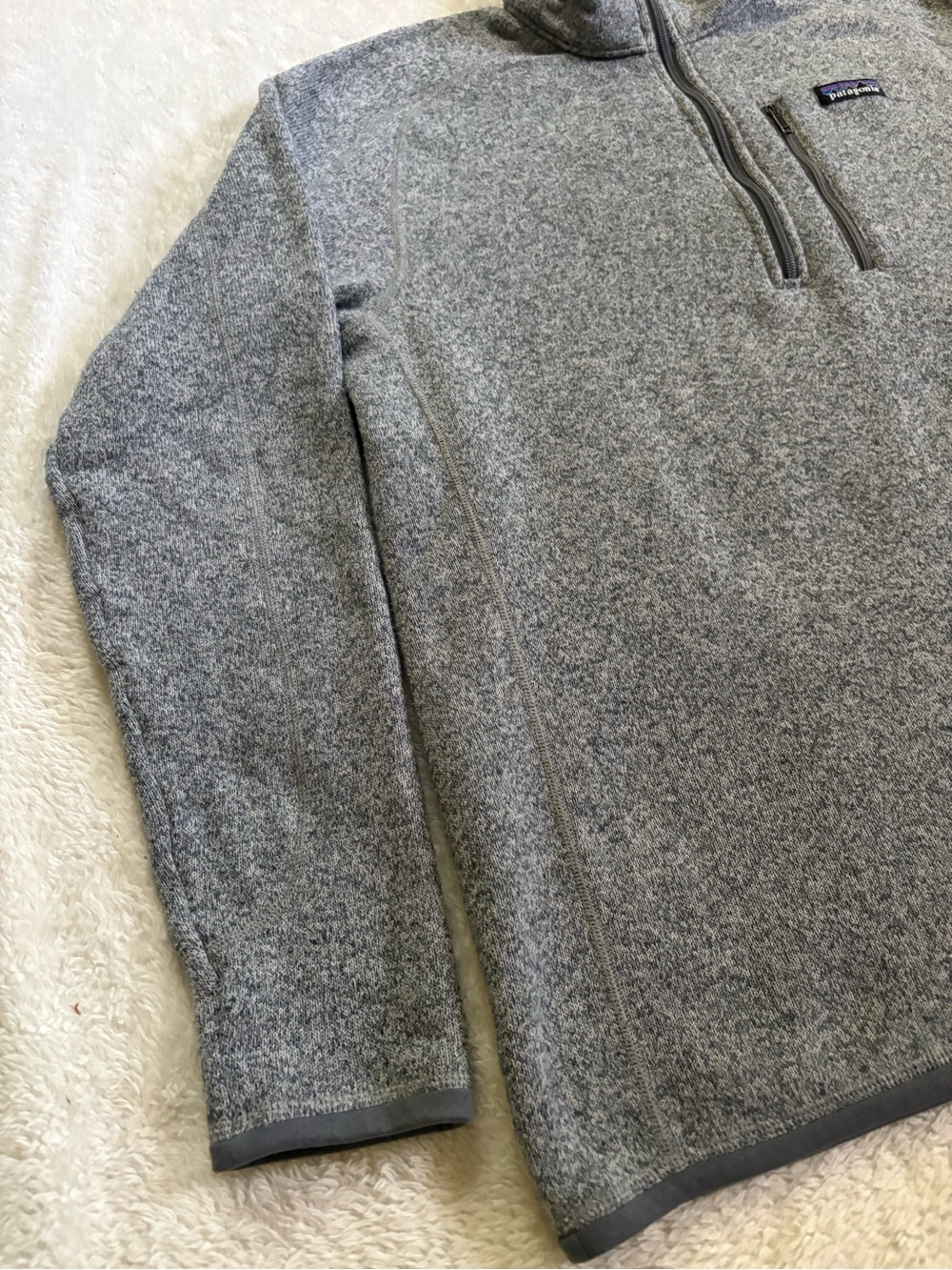 Patagonia Better Sweater Men’s Large Heather Grey Half Zip Fleece Jacket - Picture 3 of 9